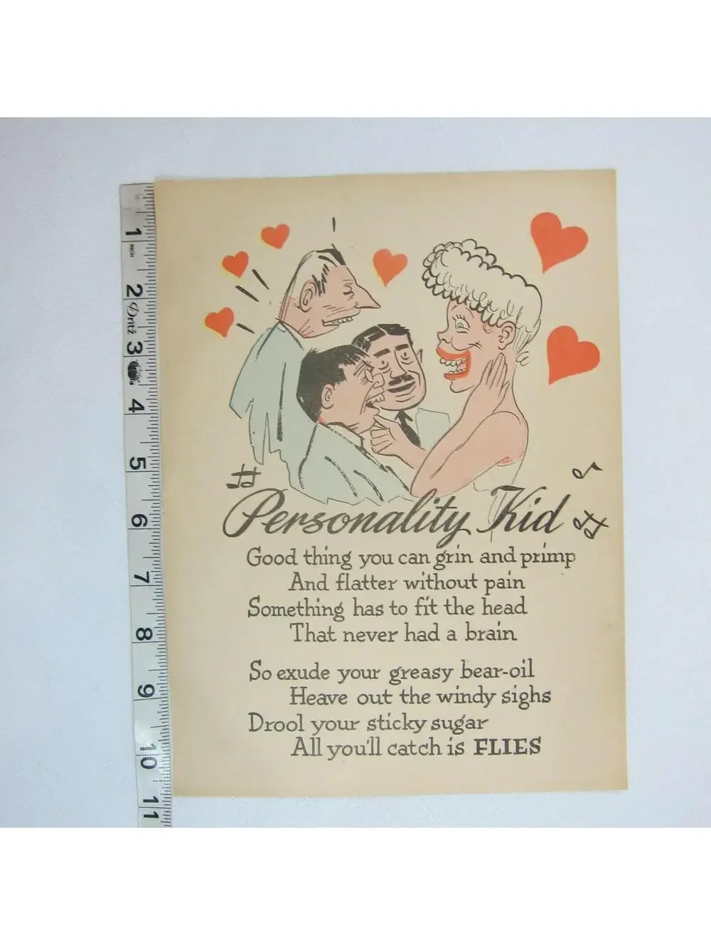 Vintage Vinegar Valentine Personality Kid Penny Dreadful Sarcasm Insult Ephemera